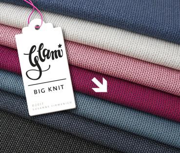 Bio Jacquard Jersey - Big Knit Knit- ciclamino/navy - GLAM - Hamburger Liebe